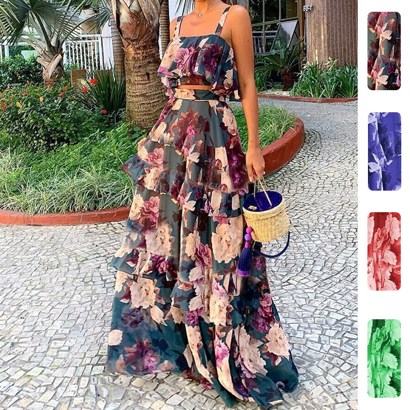 Romper Floral Print - Women's Two Piece Outfits Floral Print