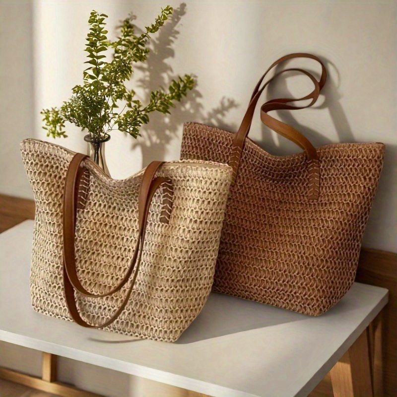 Crochet Bag Raffia - Fashionable and Versatile Women's Woven Bag