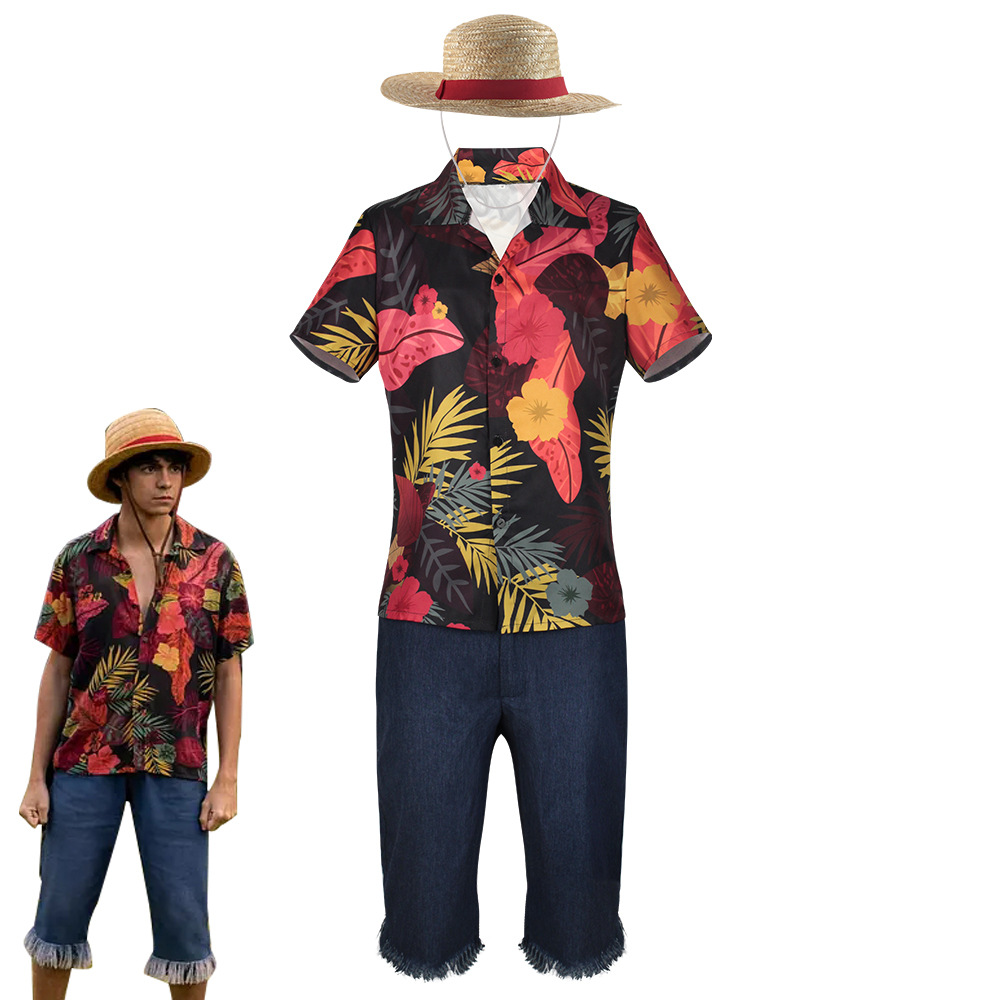 Shorts Denim Frayed - Men's Tropical Floral Shirt & Frayed