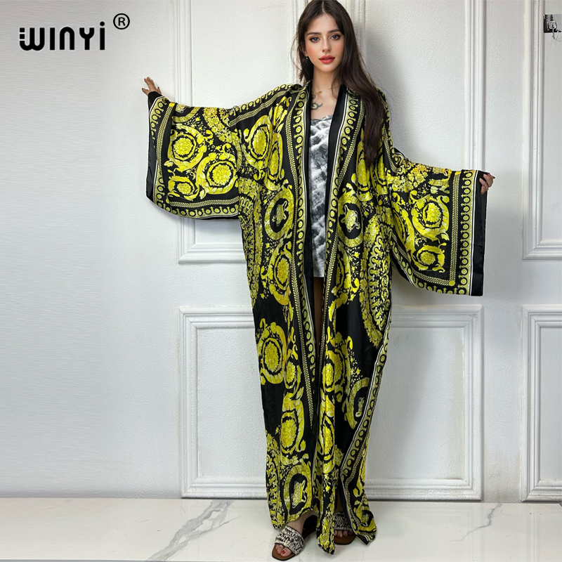 Cover Up Kaftan - WINYI Africa boho print Kimonos african