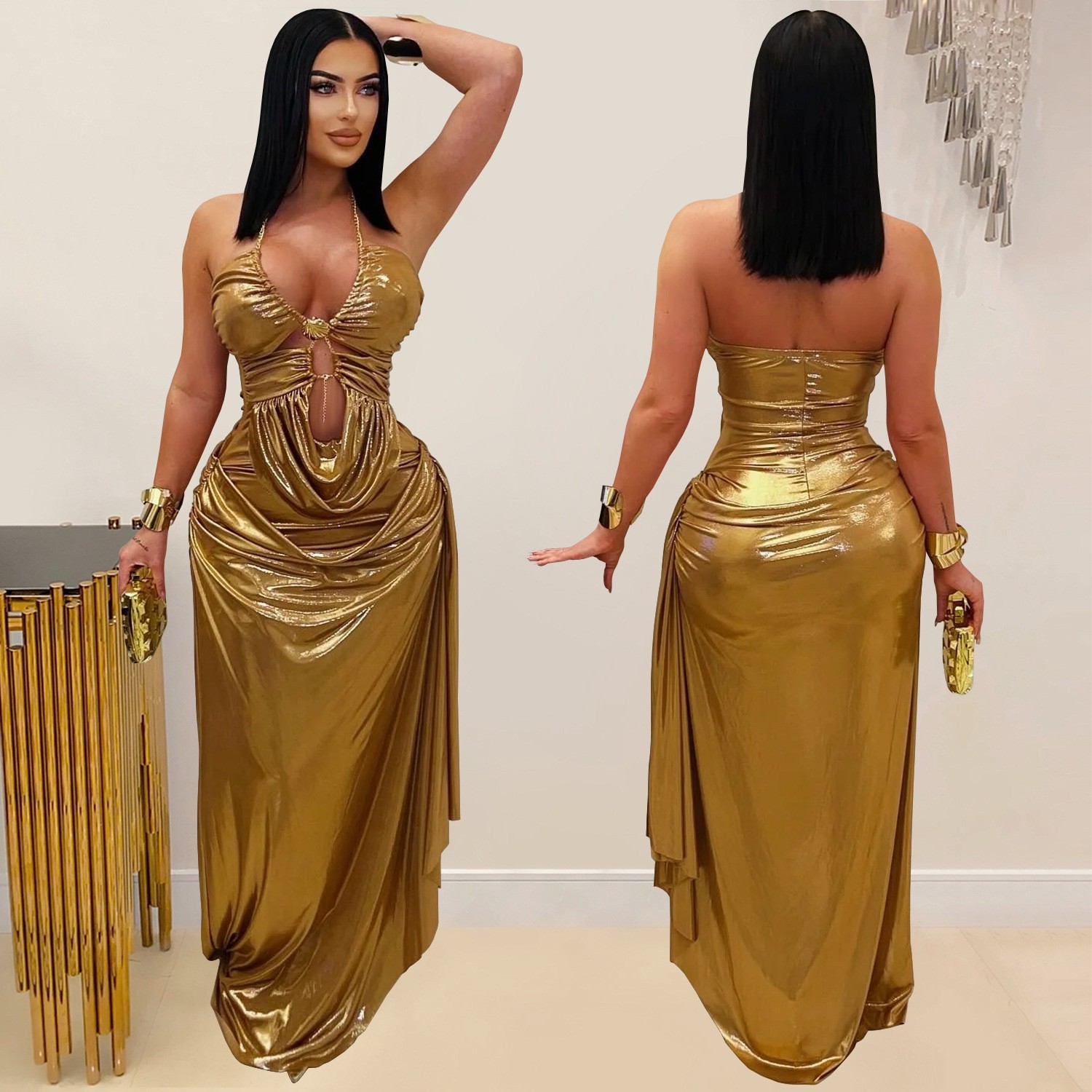 Maxi Dress Halter - Prom Dress Evening Wedding Guest Halter