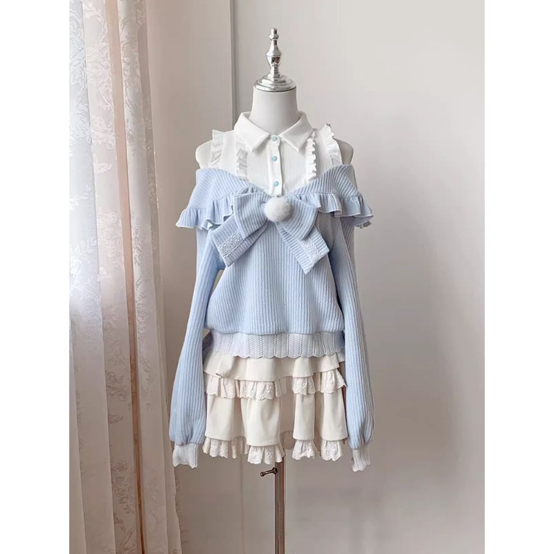 Blouse Off Shoulder - Kawaii Soft Girl Lolita 2 Piece