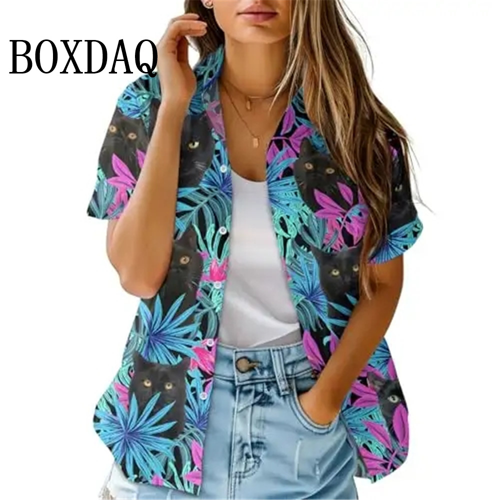 Romper Floral Print - Summer Fashion Women's Blouse Artistic Hawaiian