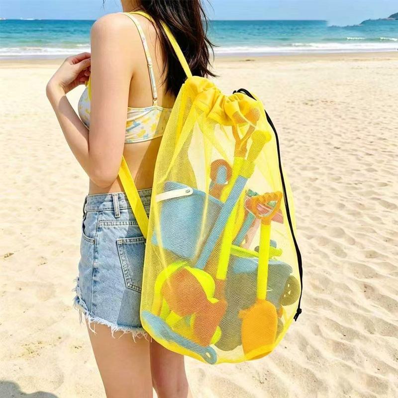 Tote Bag Beach - Large Capacity Portable Mesh Beach Storage