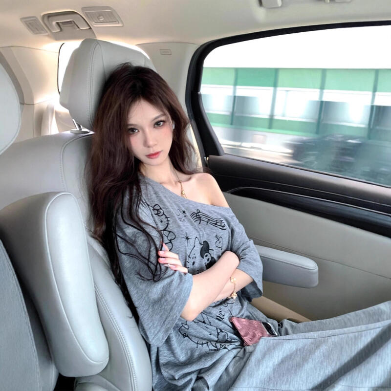Blouse Off Shoulder - Sun Protection Blouse Hello Kitty Slanted