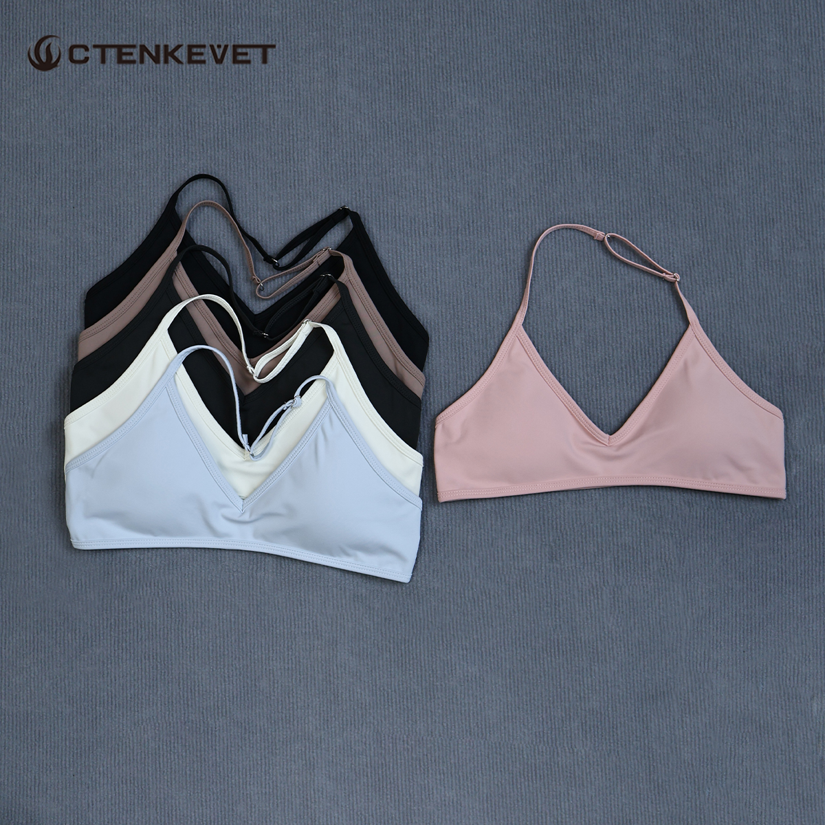 Crop Top Crochet - Women's Summer Halter Neck Padded Sports