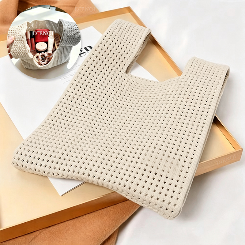 Tote Bag Beach - Women Beach Bag Hollow Knit Knot