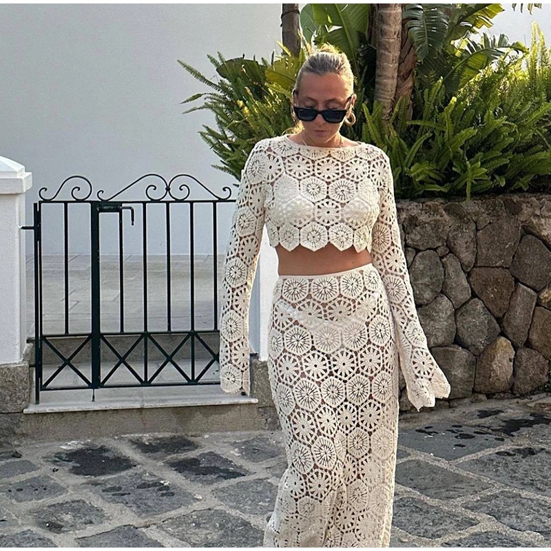 Crop Top Crochet - EINY Crochet Hook Knitted Hollow Out