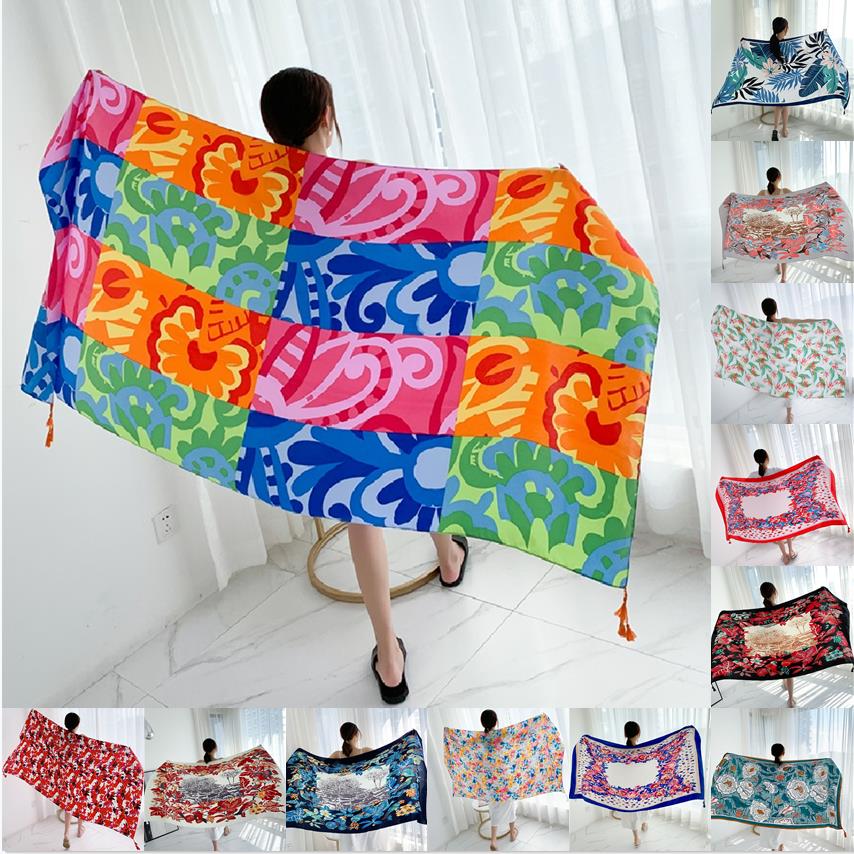 Linen Dress Wrap - 90x185cm Cotton Linen Print Summer Beach