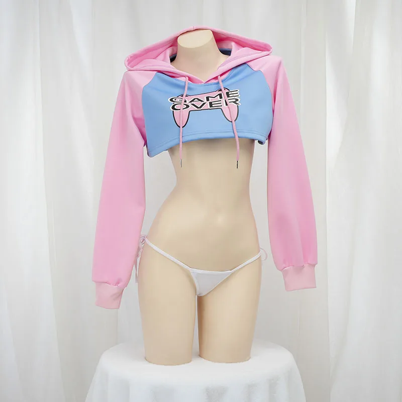 Cute Long Sleeve Crop Top Hood - Crop Top Crochet review and price
