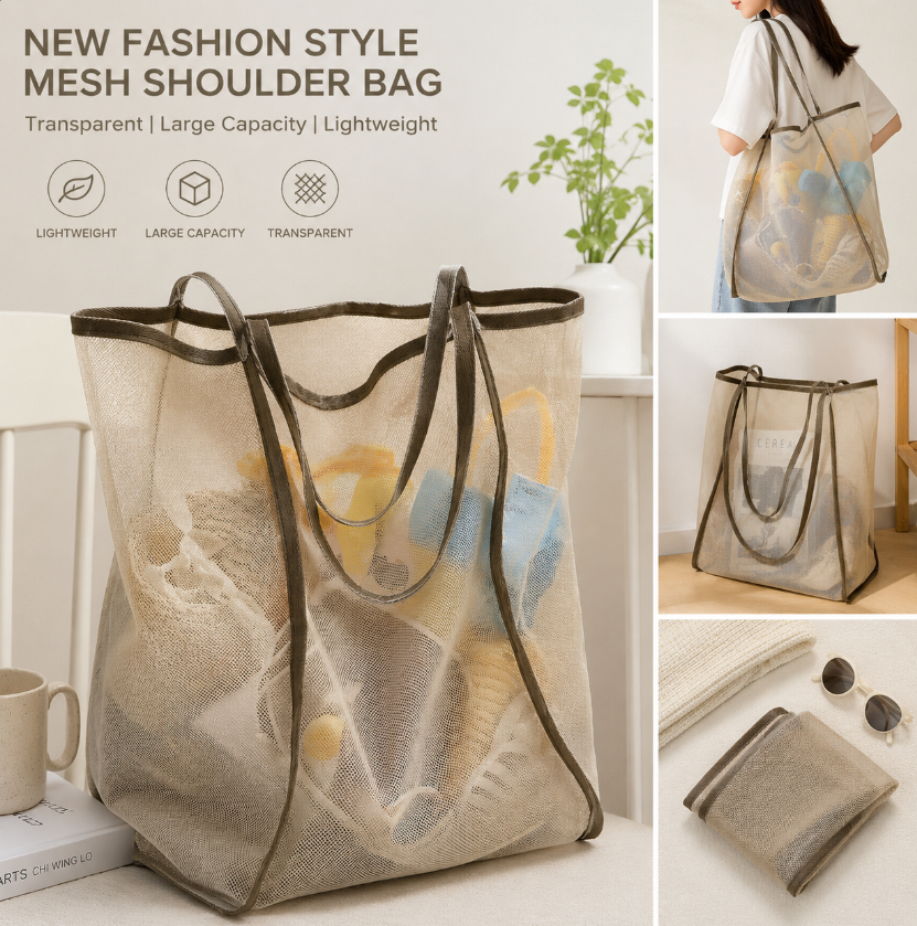 Mesh Beach Bag Lightweight, Br - Tote Bag Beach review and price