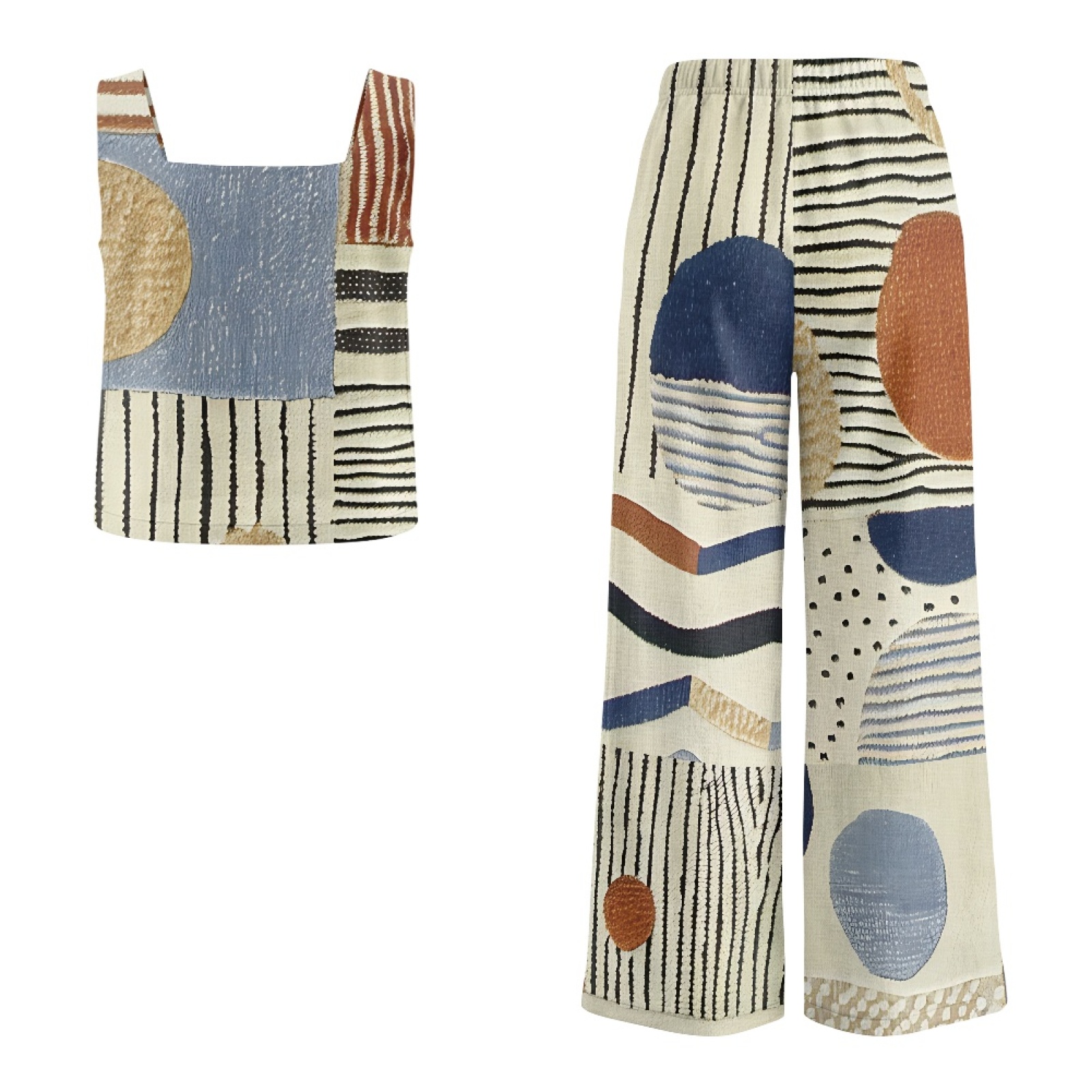 INSTANTARTS Women’s Linen Vest - Linen Pant Wide review and price