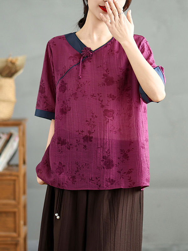 Chinese Floral Print Linen Sil - Linen Pant Wide review and price