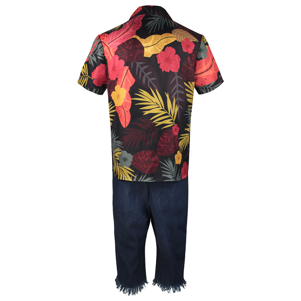 Men's Tropical Floral Shirt &  - Shorts Denim Frayed review and price