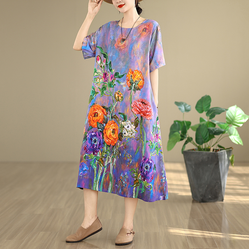 High-End Women's Cotton Lin Dr - Midi Skirt Floral review and price