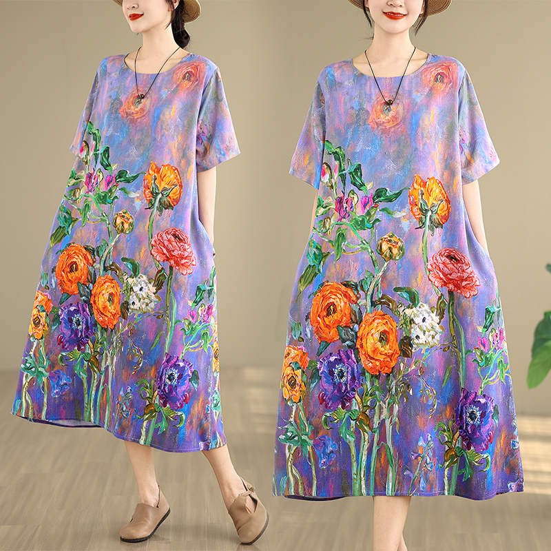 High-End Women's Cotton Lin Dr - Midi Skirt Floral review and price