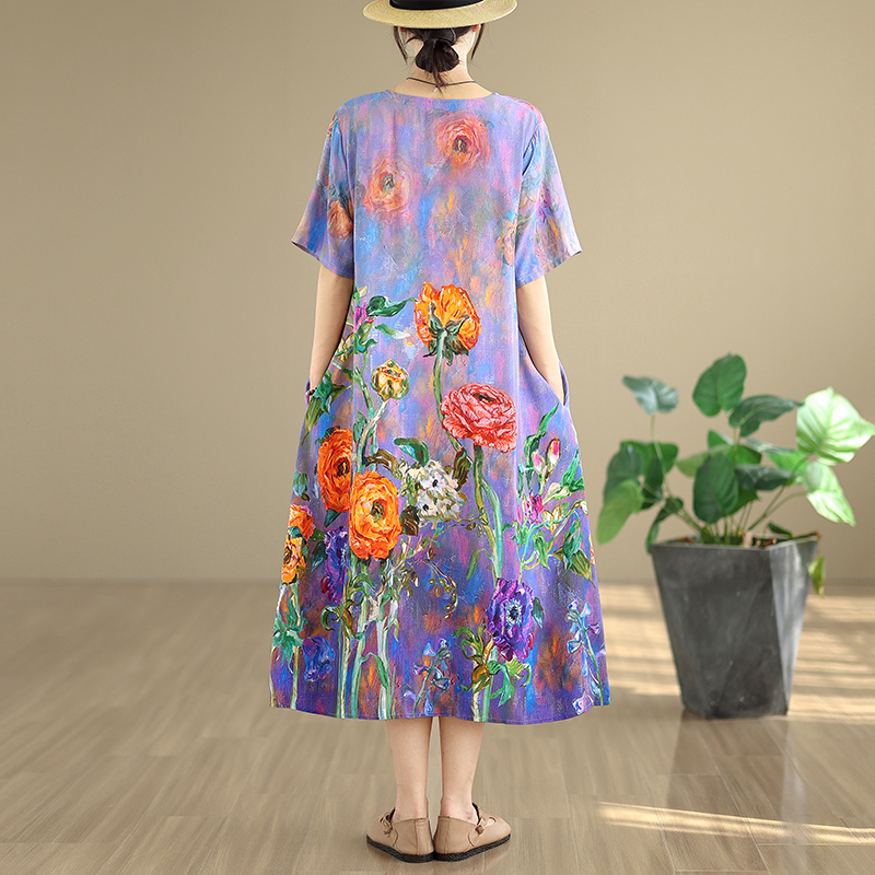 High-End Women's Cotton Lin Dr - Midi Skirt Floral review and price