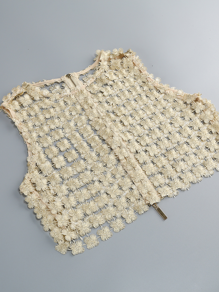 VC Stylish Beige Sleeveless Cr - Crop Top Crochet review and price