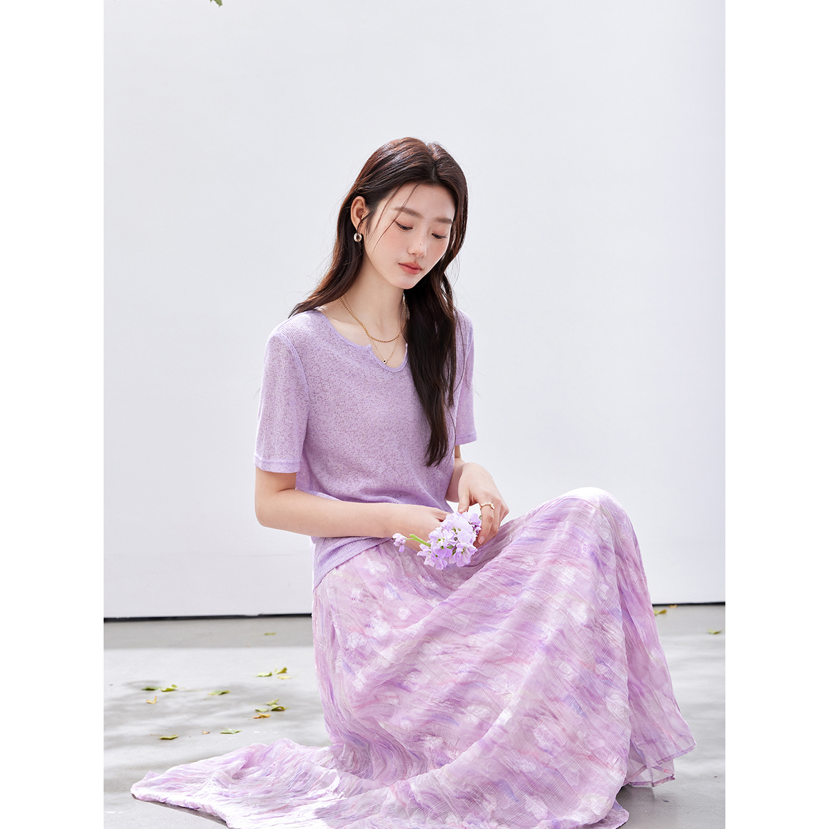 VIMLY Women's Purple Floral Pr - Midi Skirt Floral review and price