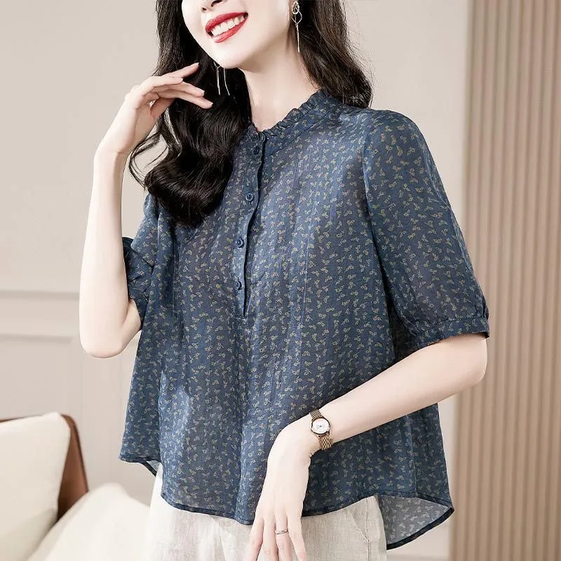 Five Sleeve All Match Retro Sh - Romper Floral Print review and price
