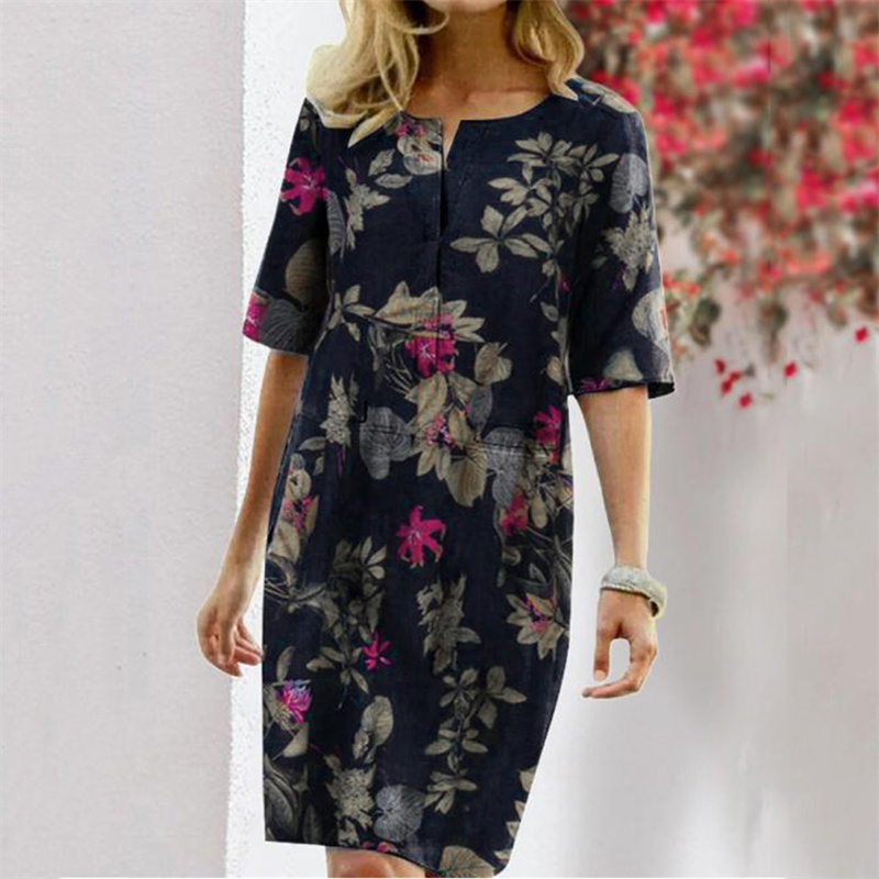 Summer Cotton Linen Printed Wo - Linen Dress Wrap review and price