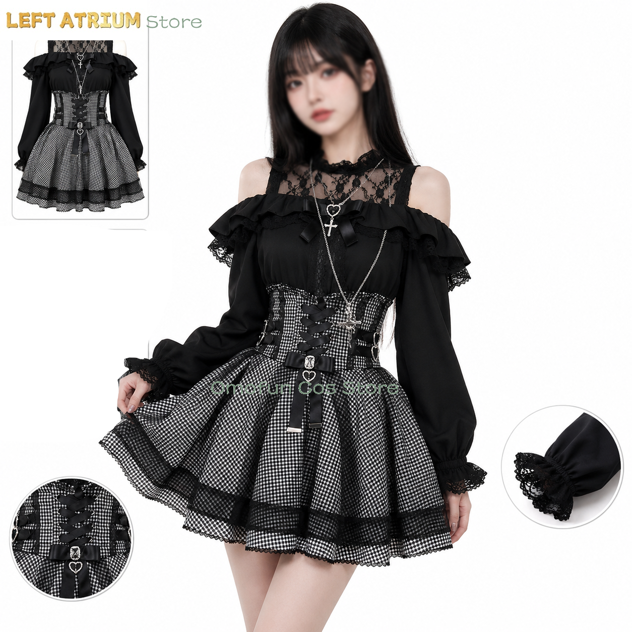 Jirai kei Lolita Dress Skirts  - Blouse Off Shoulder review and price