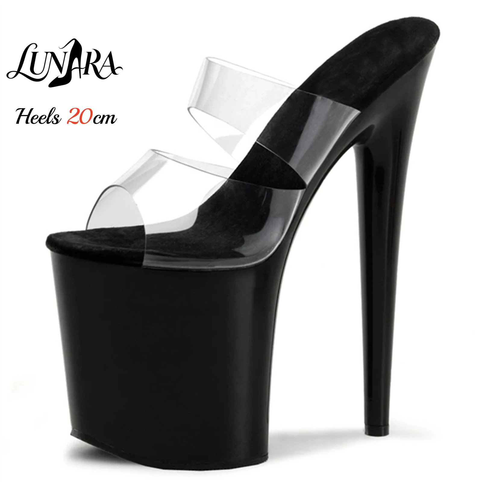 20cm Clear PVC Strappy Ultra H - Sandal Strappy Heeled review and price