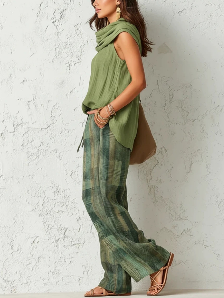 New Summer Women Pants 2 Piece - Linen Pant Wide review and price