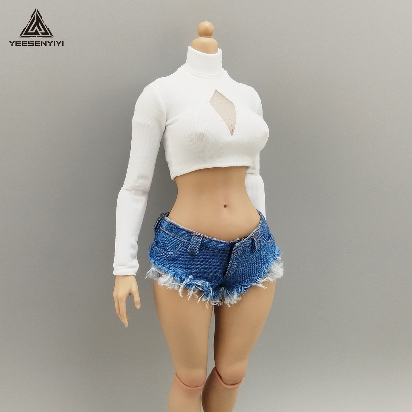 1/6 Scale Distressed Denim Min - Shorts Denim Frayed review and price