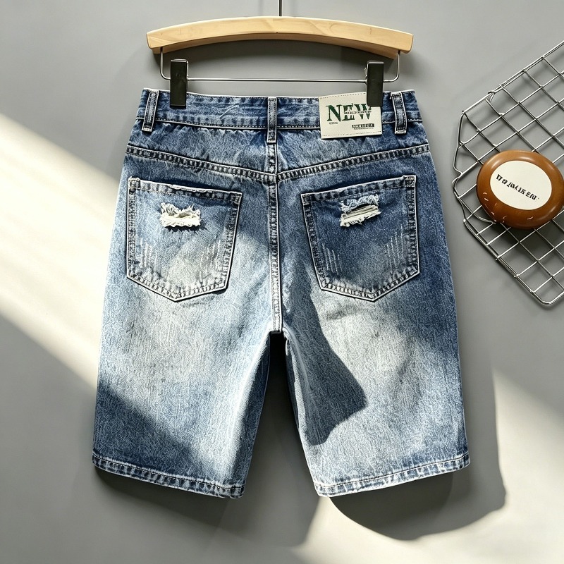 Men Korean Style Distressed De - Shorts Denim Frayed review and price