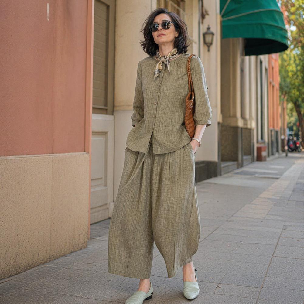 2026 Plus Size Casual Suit Wom - Linen Pant Wide review and price