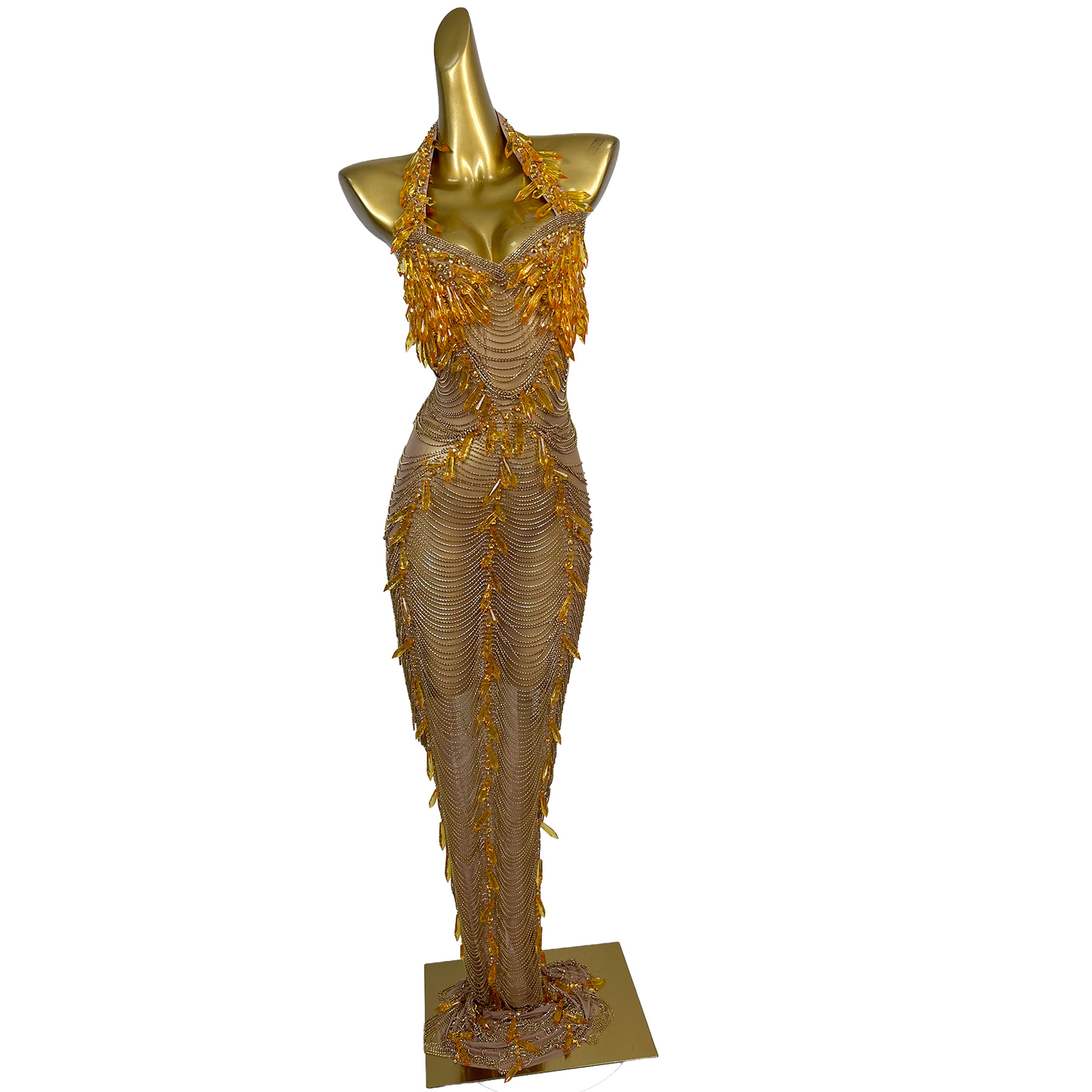 Ailisi Women Luxury Gold Cryst - Maxi Dress Halter review and price