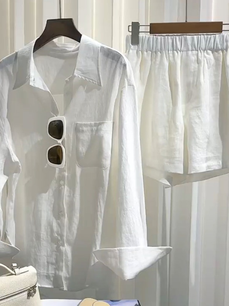 Summer Women's Linen Shirt Set - Linen Pant Wide review and price