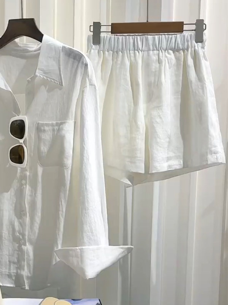 Summer Women's Linen Shirt Set - Linen Pant Wide review and price