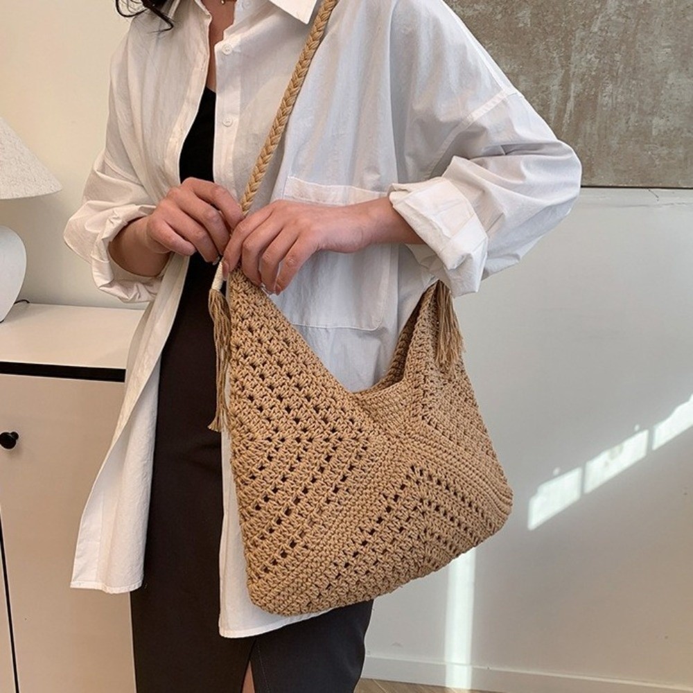 Summer Bohemian Knitted Should - Tote Bag Beach review and price