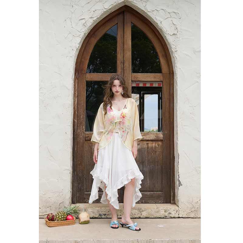 ELFSACK New Chinese Frog Butto - Kimono Sheer Floral review and price