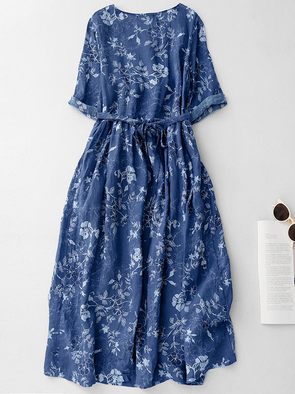 Blue Floral Print Midi Skirt D - Midi Skirt Floral review and price