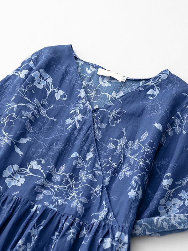 Blue Floral Print Midi Skirt D - Midi Skirt Floral review and price