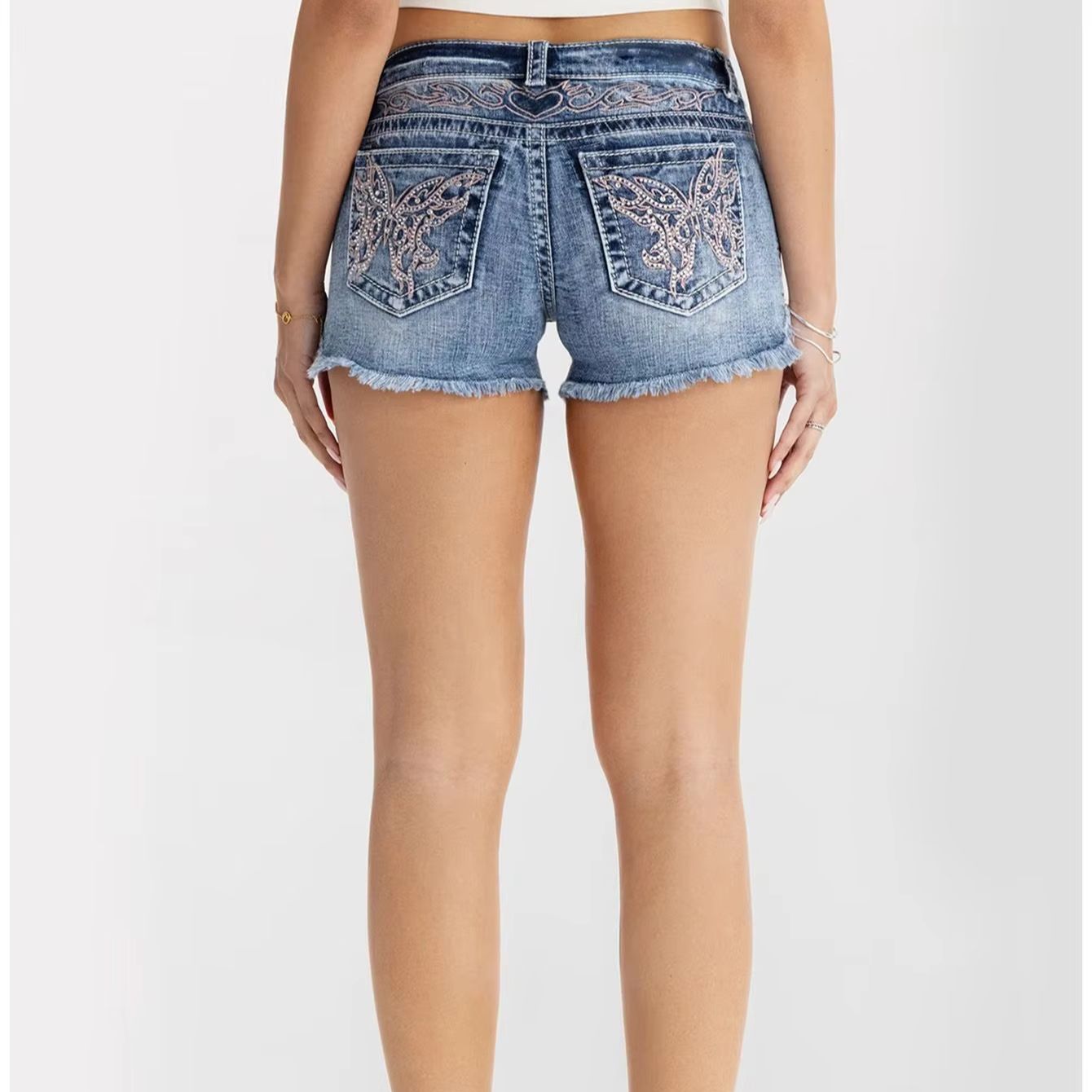Women Clothes Butterfly Rhines - Shorts Denim Frayed review and price