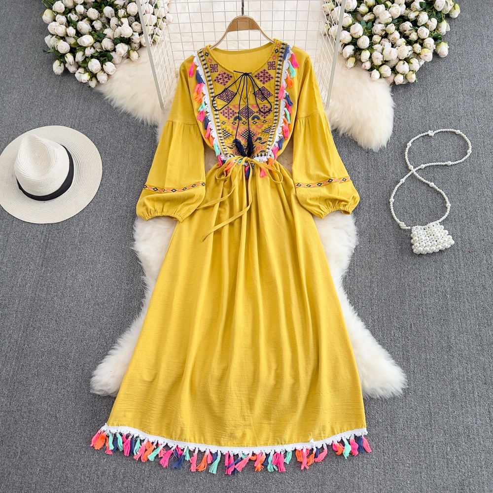 Elegant Bohemian Retro Ethnic  - Linen Dress Wrap review and price