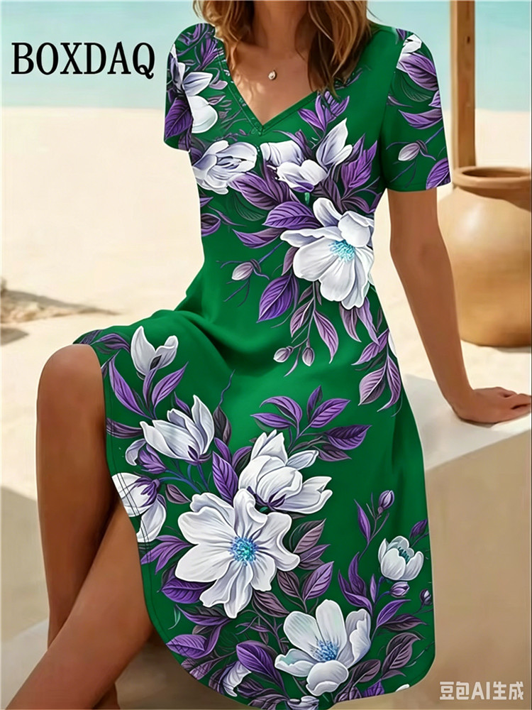 6XL Plus Size Women Dresses Su - Romper Floral Print review and price