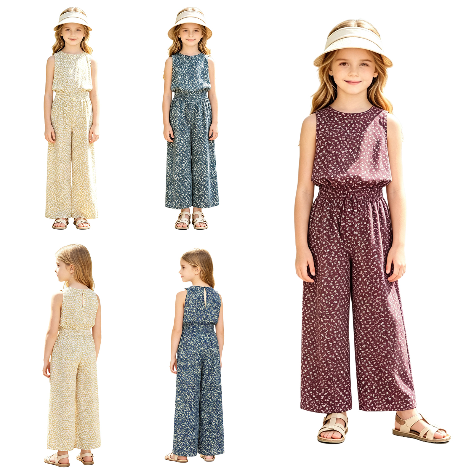 Kids Girls Fashion Floral Jump - Romper Floral Print review and price