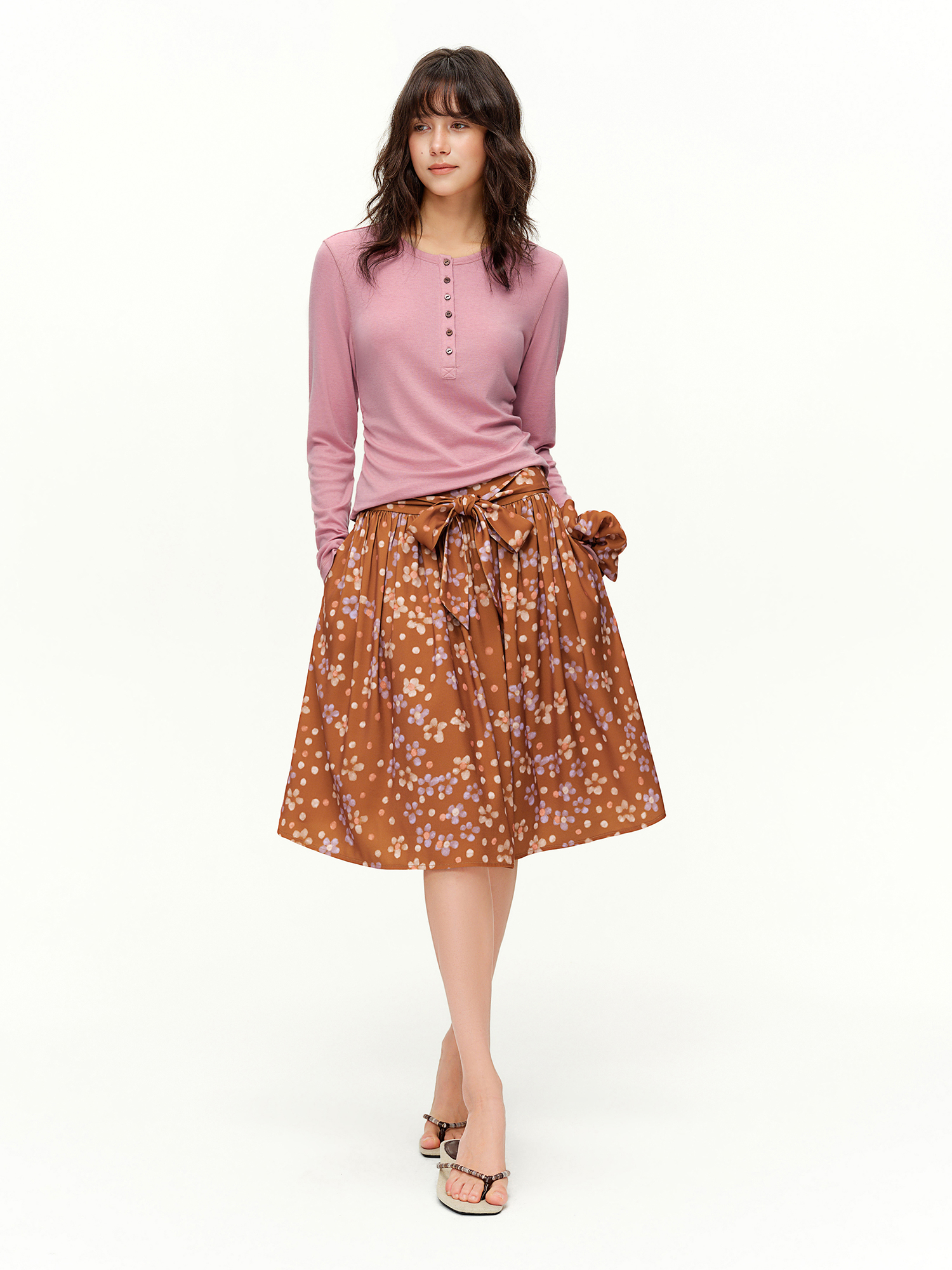 DUSHU Retro Set Women Floral P - Midi Skirt Floral review and price