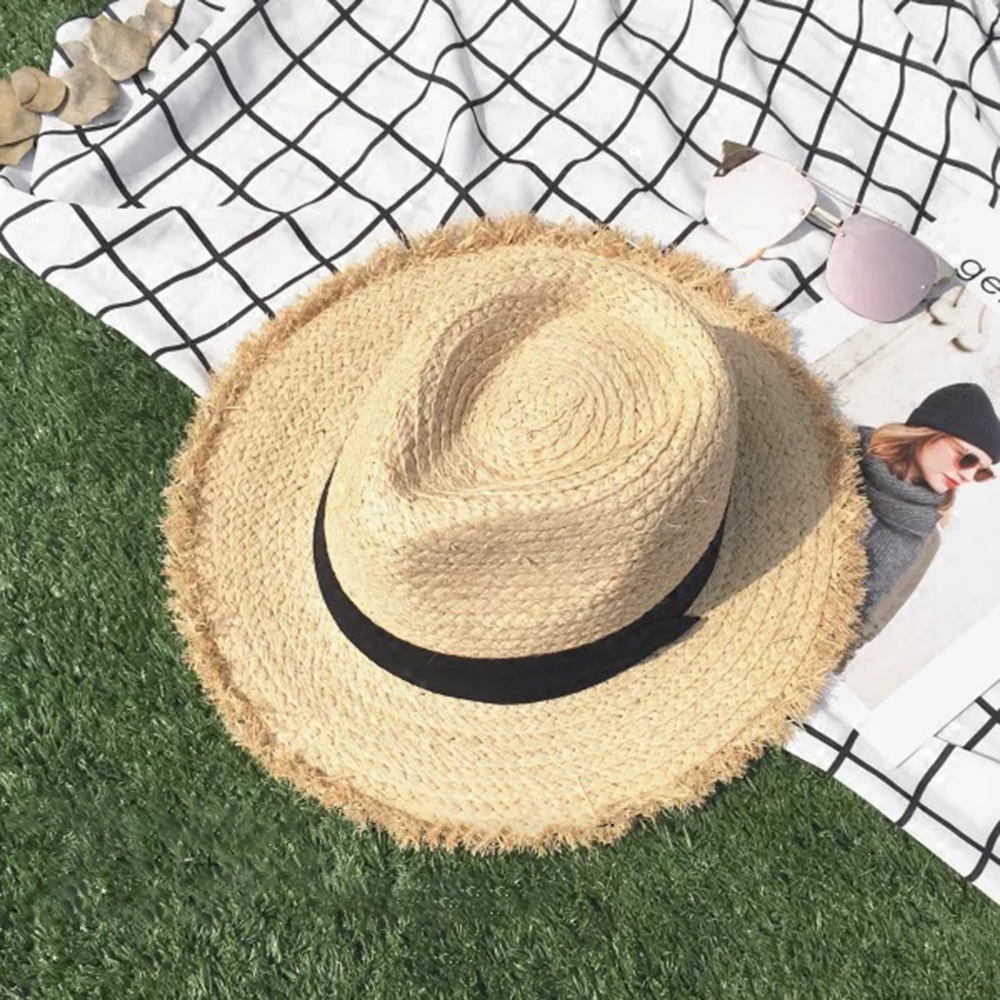 New Wide Brim Raffia Sun Hat f - Hat Floppy Wide review and price