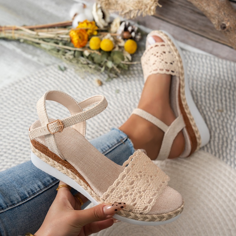 Women Lace Wedge Sandals Espad - Wedge Espadrille Women review and price