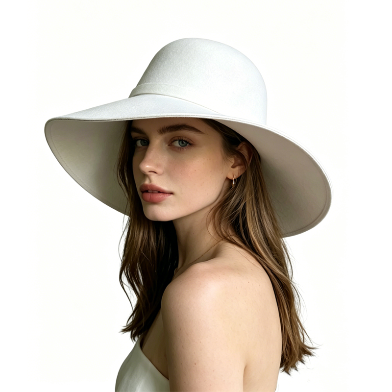 White Dome-shaped Ladies' Hat  - Hat Floppy Wide review and price