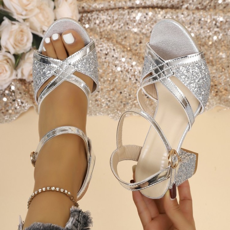 Women Block Heels Sandals Gold - Sandal Strappy Heeled review and price