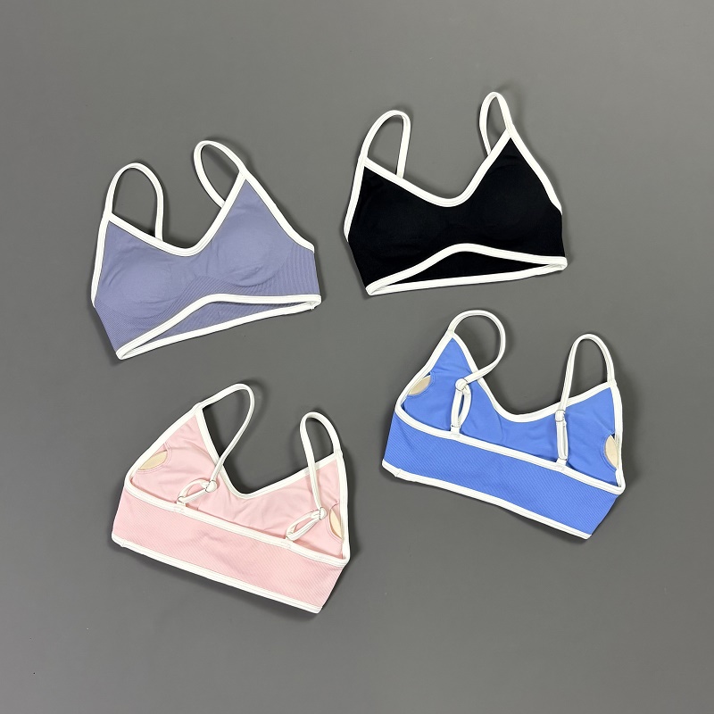 Women Contrastline Yoga Bra V  - Crop Top Crochet review and price