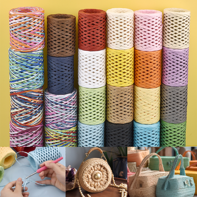 100M Natural Raffia Straw Yarn - Crochet Bag Raffia review and price