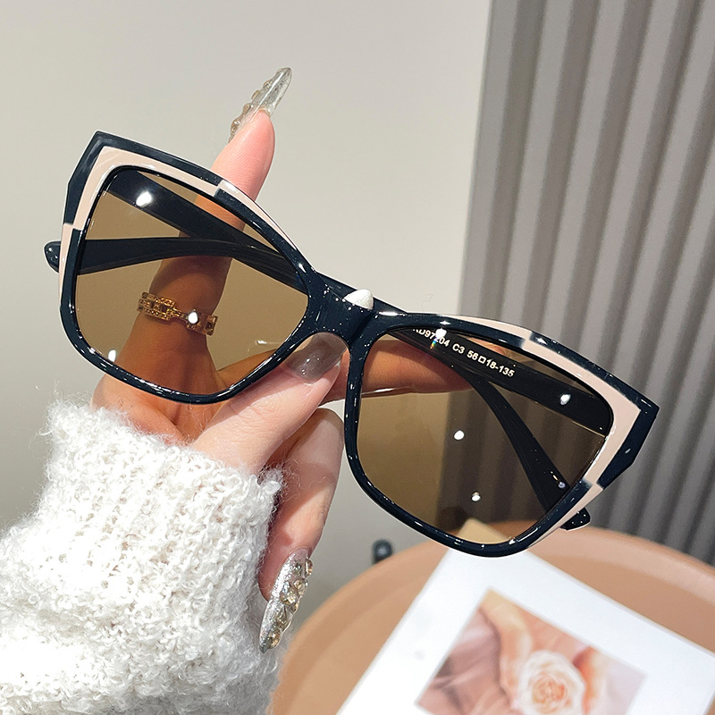 Women Color Block Cat Eye Eyeg - Sunglasses Cat Eye review and price